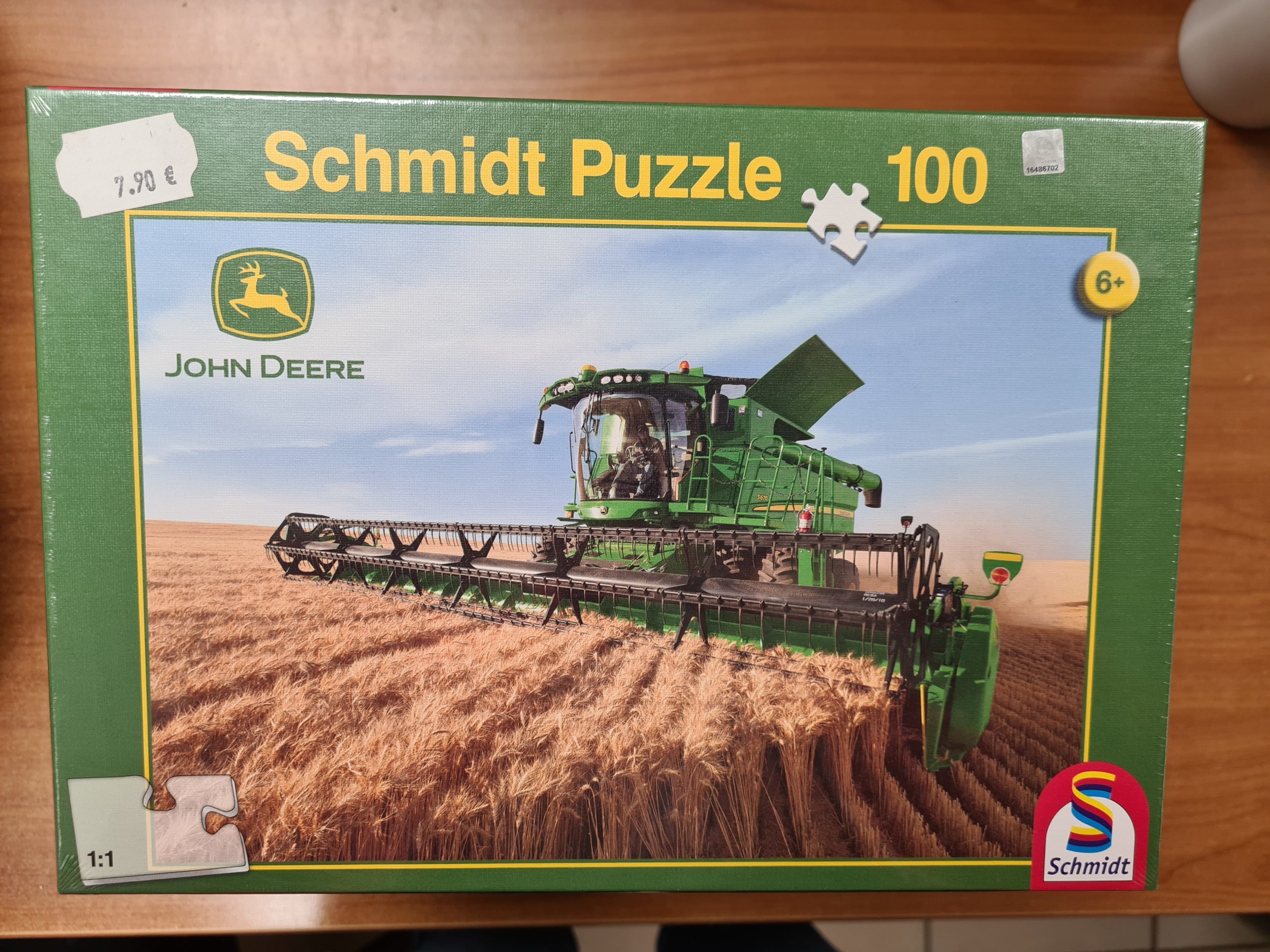 Puzzle John Deere 60 pièces avec tracteur miniature siku 56043
